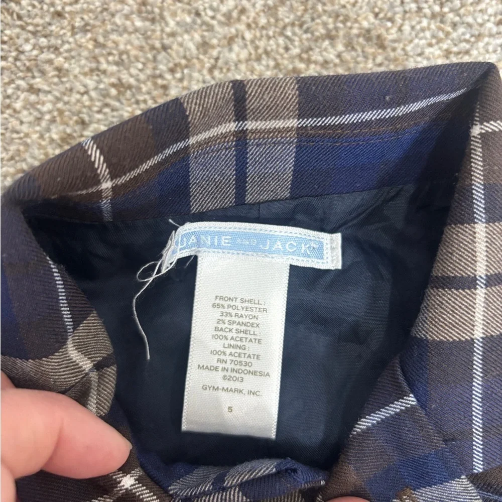 Janie & Jack Plaid Vest size 5 Preppy Dress Shirt Little Boy Vest - Picture 3 of 4